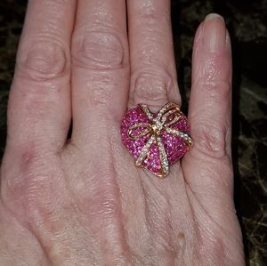 SOLD!! 18kt ROSE GOLD RUBY & DIAMOND RING